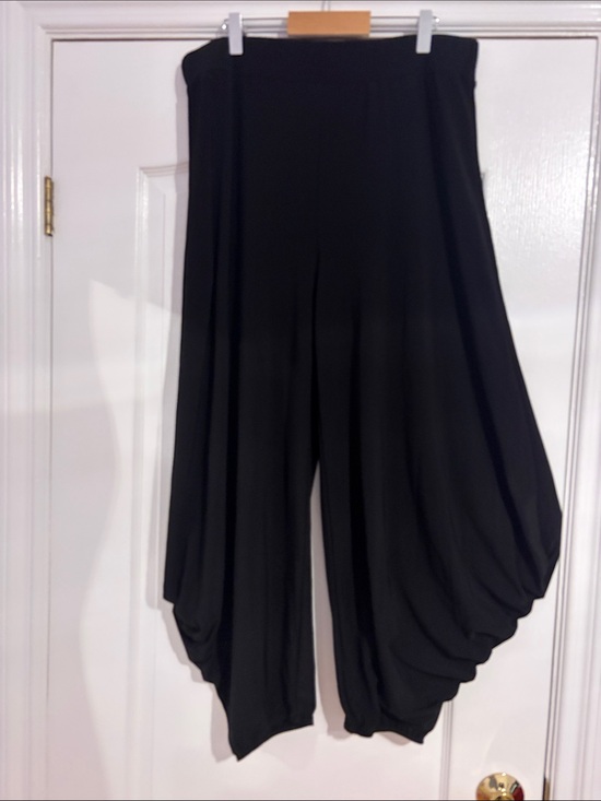 Joseph Ribkoff Pants - Joseph Ribkoff Black Draped Wide-Leg Harem Pants